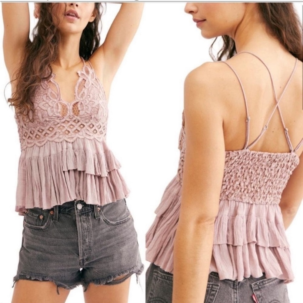 ✨NEW✨ Free People Adella Camisole Tank in Dusty Mauve size M